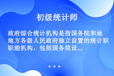 政府综合统计机构是指国务院和地方各级人民政府独立设置的统计职能机构，包括国务院设立的国家统计局和乡镇...