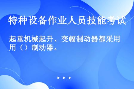 起重机械起升、变幅制动器都采用（）制动器。