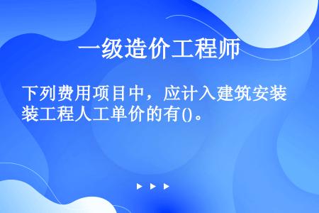 下列费用项目中，应计入建筑安装工程人工单价的有()。