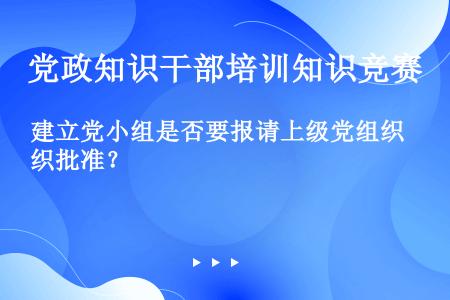 建立党小组是否要报请上级党组织批准？