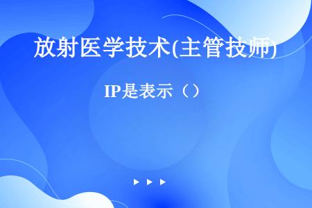 IP是表示（）