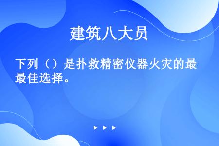 下列（）是扑救精密仪器火灾的最佳选择。