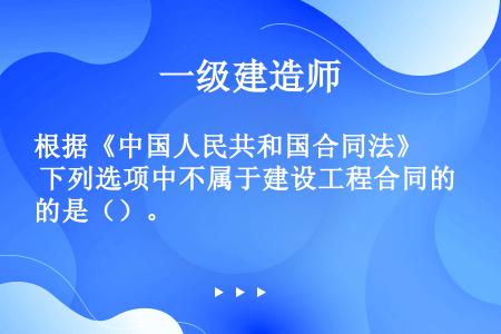 根据《中国人民共和国合同法》 下列选项中不属于建设工程合同的是（）。