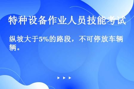 纵坡大于5%的路段，不可停放车辆。