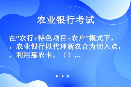 在“农行+特色项目+农户”模式下，农业银行以代理新农合为切入点，利用惠农卡，（）。