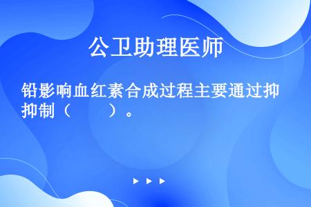 铅影响血红素合成过程主要通过抑制（　　）。