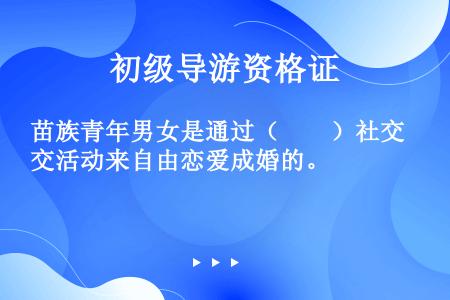 苗族青年男女是通过（　　）社交活动来自由恋爱成婚的。