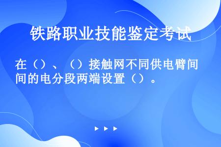 在（）、（）接触网不同供电臂间的电分段两端设置（）。