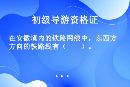 在安徽境内的铁路网线中，东西方向的铁路线有（　　）。