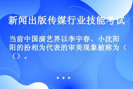 当前中国演艺界以李宇春、小沈阳的扮相为代表的审美现象被称为（）。