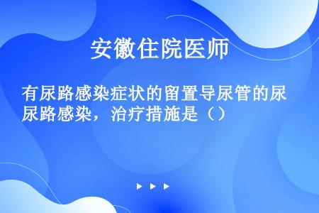 有尿路感染症状的留置导尿管的尿路感染，治疗措施是（）