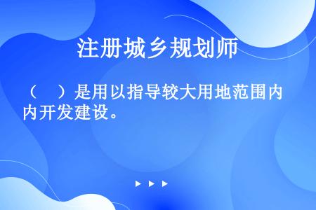 （　）是用以指导较大用地范围内开发建设。