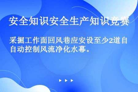 采掘工作面回风巷应安设至少2道自动控制风流净化水幕。