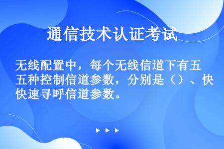 无线配置中，每个无线信道下有五种控制信道参数，分别是（）、快速寻呼信道参数。