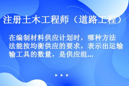 在编制材料供应计划时，哪种方法能按均衡供应的要求，表示出运输工具的数量，是供应组织与计划中一种比较完...