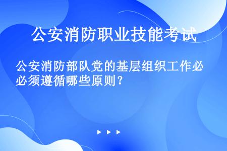 公安消防部队党的基层组织工作必须遵循哪些原则？