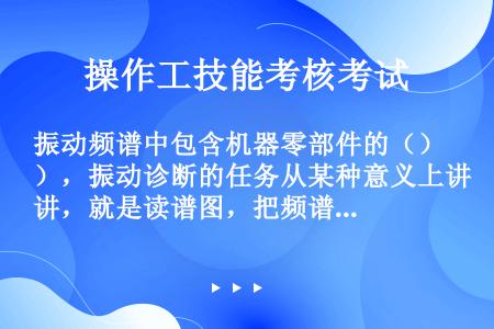 振动频谱中包含机器零部件的（），振动诊断的任务从某种意义上讲，就是读谱图，把频谱上的每个频谱分量与监...