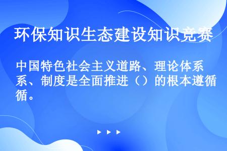 中国特色社会主义道路、理论体系、制度是全面推进（）的根本遵循。