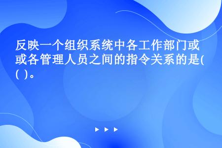 反映一个组织系统中各工作部门或各管理人员之间的指令关系的是(  )。