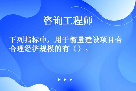 下列指标中，用于衡量建设项目合理经济规模的有（）。