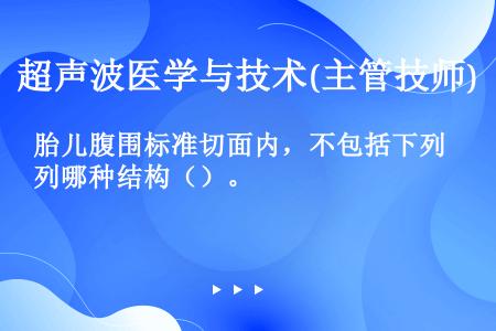 胎儿腹围标准切面内，不包括下列哪种结构（）。