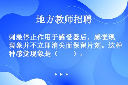 刺激停止作用于感受器后，感觉现象并不立即消失而保留片刻。这种感觉现象是（　　）。