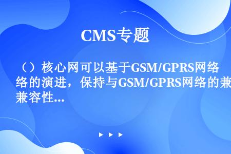 （）核心网可以基于GSM/GPRS网络的演进，保持与GSM/GPRS网络的兼容性。