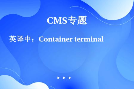 英译中：Container terminal
