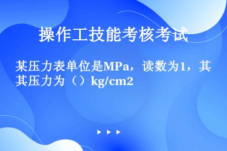 某压力表单位是MPa，读数为1，其压力为（）kg/cm2