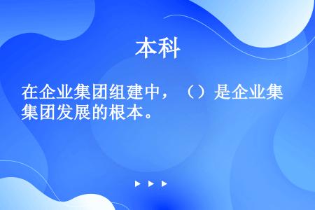 在企业集团组建中，（）是企业集团发展的根本。