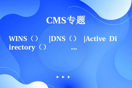 WINS（）  |DNS（） |Active Directory（）      |OU（）  |Do...