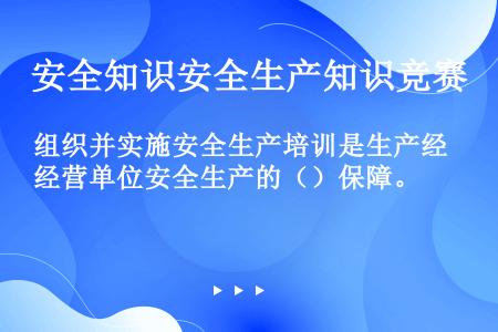 组织并实施安全生产培训是生产经营单位安全生产的（）保障。