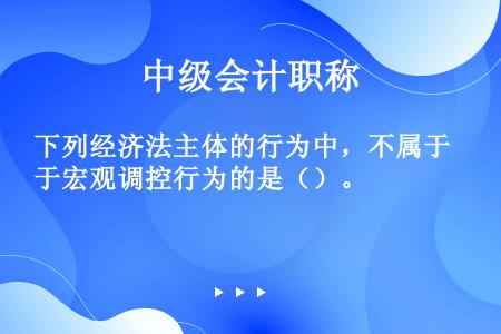 下列经济法主体的行为中，不属于宏观调控行为的是（）。