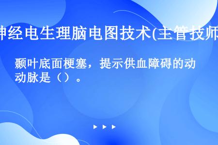 颞叶底面梗塞，提示供血障碍的动脉是（）。