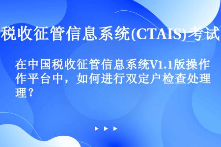 在中国税收征管信息系统V1.1版操作平台中，如何进行双定户检查处理？