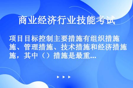 项目目标控制主要措施有组织措施、管理措施、技术措施和经济措施，其中（）措施是最重要的措施。