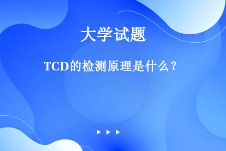 TCD的检测原理是什么？