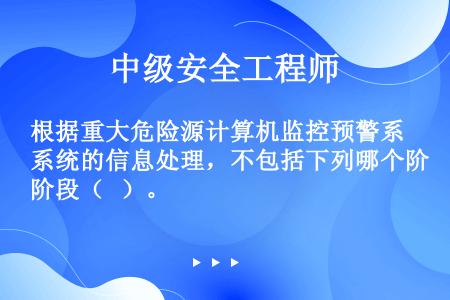 根据重大危险源计算机监控预警系统的信息处理，不包括下列哪个阶段（   ）。