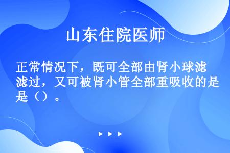 正常情况下，既可全部由肾小球滤过，又可被肾小管全部重吸收的是（）。