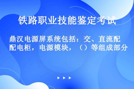 鼎汉电源屏系统包括：交、直流配电柜，电源模块，（）等组成部分