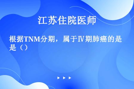 根据TNM分期，属于Ⅳ期肺癌的是（）