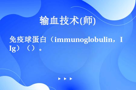 免疫球蛋白（immunoglobulin，Ig）（）。
