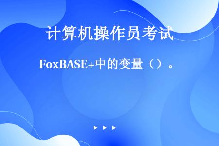 FoxBASE+中的变量（）。