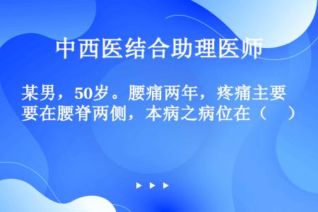 某男，50岁。腰痛两年，疼痛主要在腰脊两侧，本病之病位在（　）