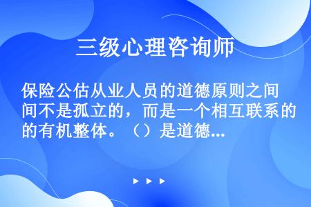 保险公估从业人员的道德原则之间不是孤立的，而是一个相互联系的有机整体。（）是道德原则的核心。