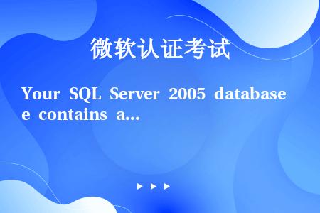 Your SQL Server 2005 database contains a table tha...