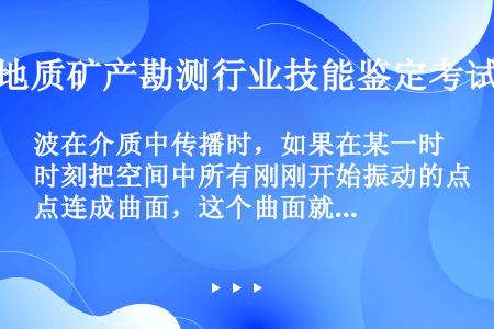 波在介质中传播时，如果在某一时刻把空间中所有刚刚开始振动的点连成曲面，这个曲面就称为该时刻（）