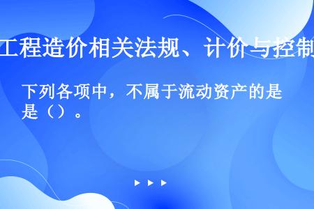 下列各项中，不属于流动资产的是（）。