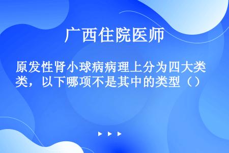 原发性肾小球病病理上分为四大类，以下哪项不是其中的类型（）