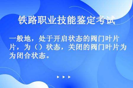 一般地，处于开启状态的阀门叶片，为（）状态，关闭的阀门叶片为闭合状态。